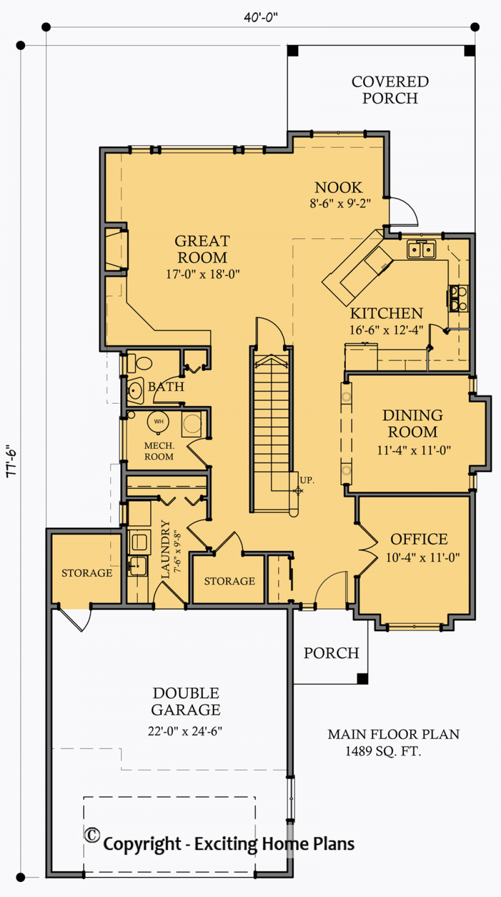 House Plan E1007-10 Main Floor Plan