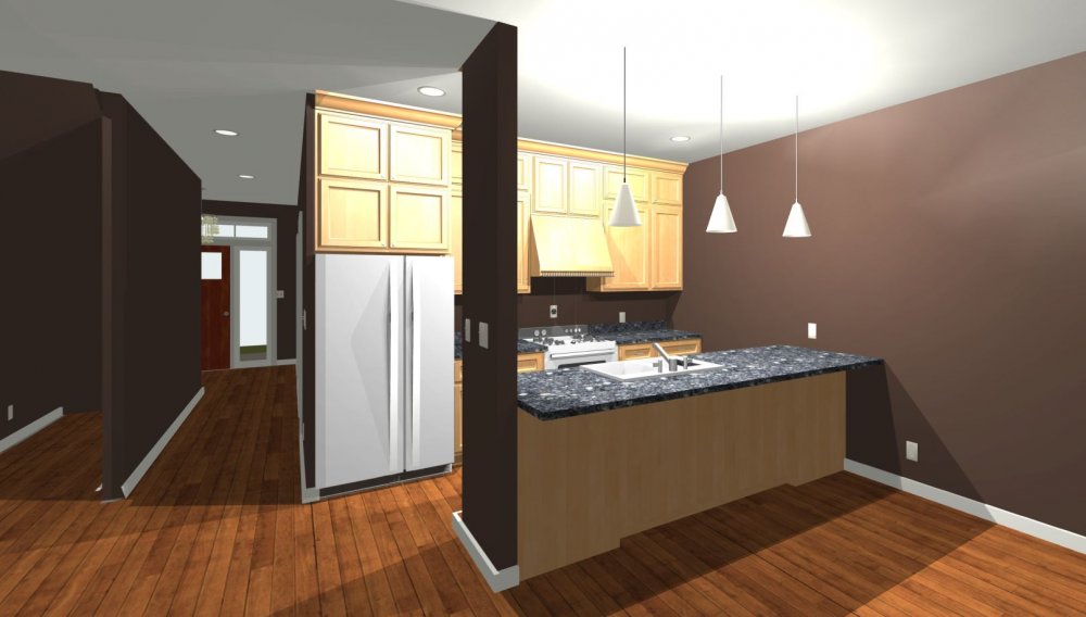 House Plan E1564-10 Interior Kitchen 3D Area