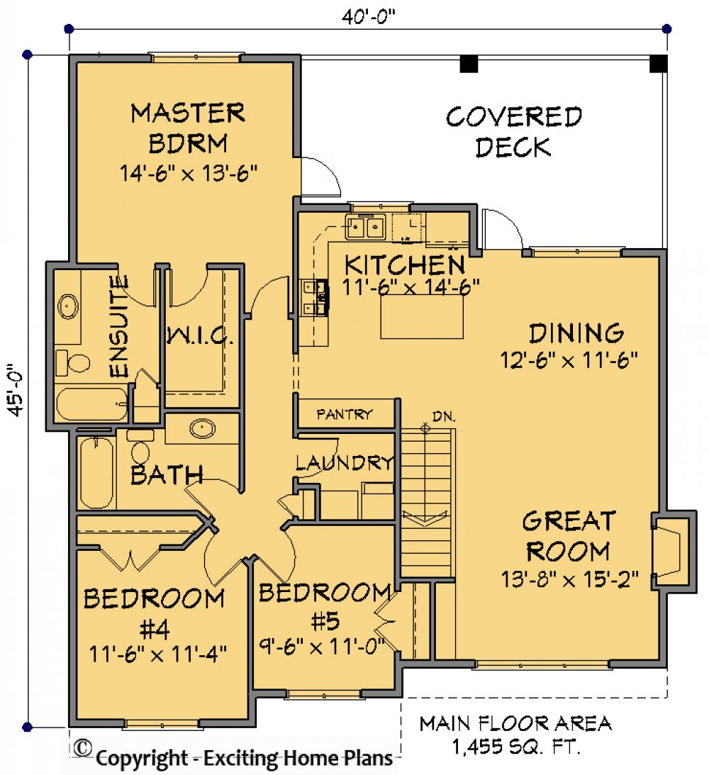 House Plan E1537-10 Lower Floor Plan