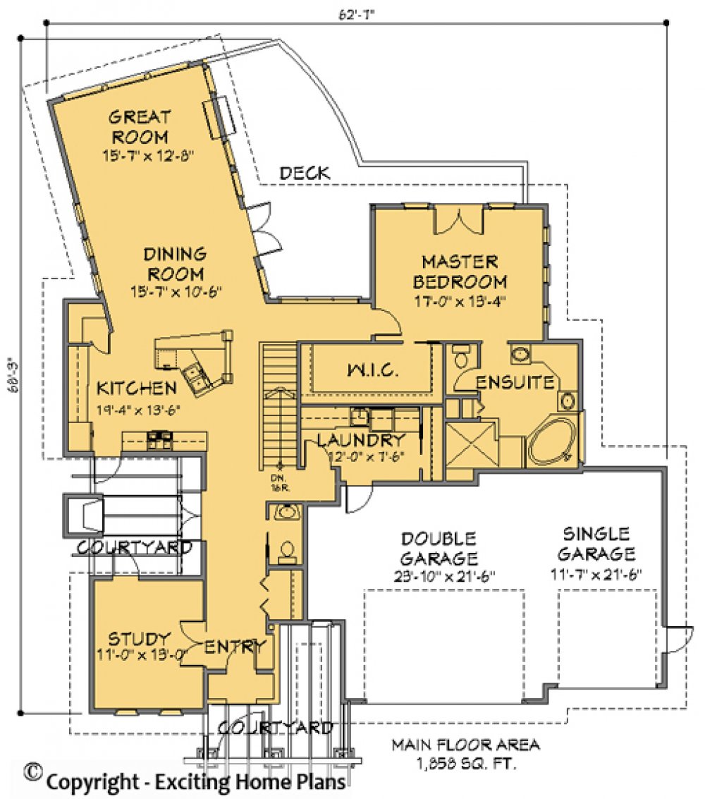 House Plan E1124-10  Main Floor Plan