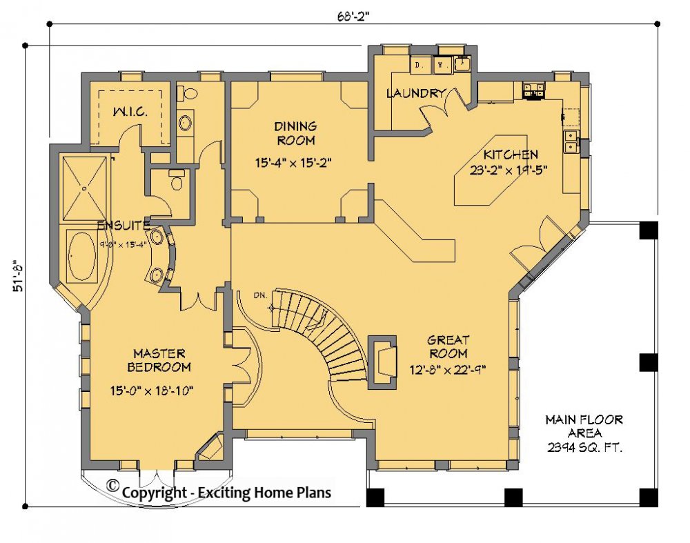 House Plan E1219-10 Main Floor Plan