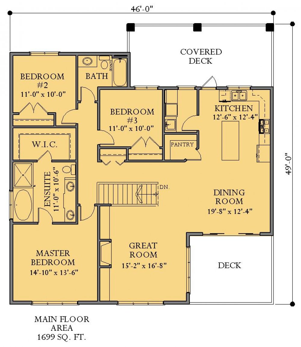 House Plan E1646-10 Main Floor Plan