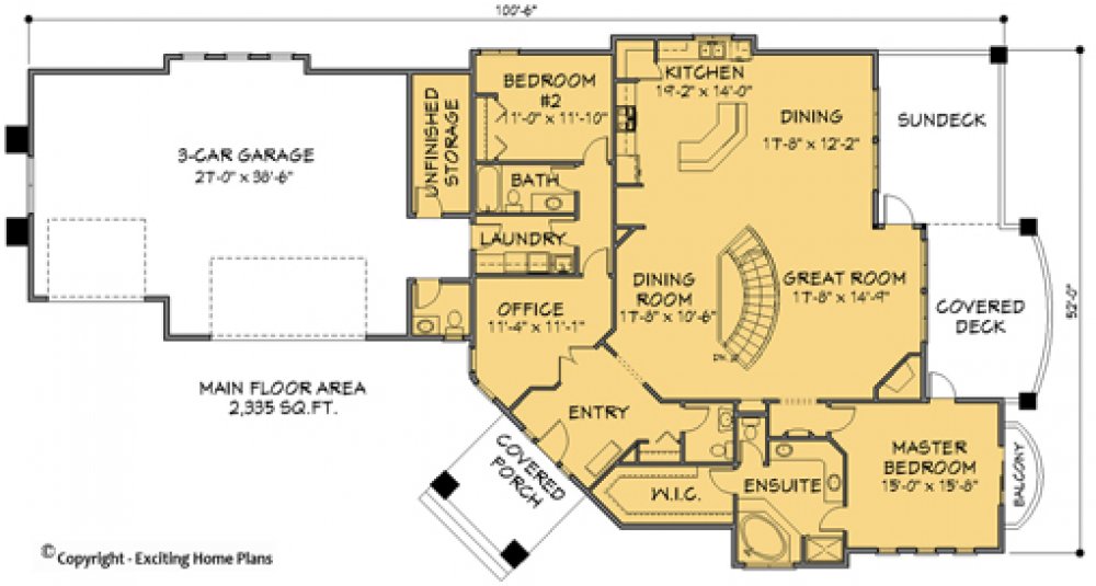 House Plan E1171-10  Main Floor Plan