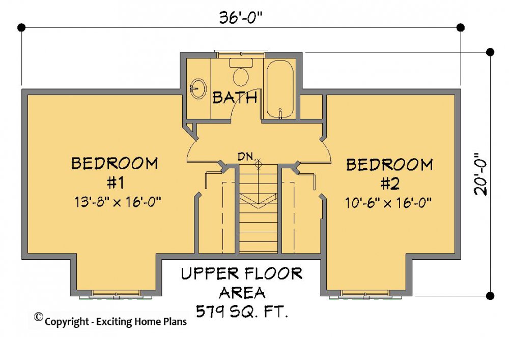 House Plan E1292-10 Upper Floor Plan