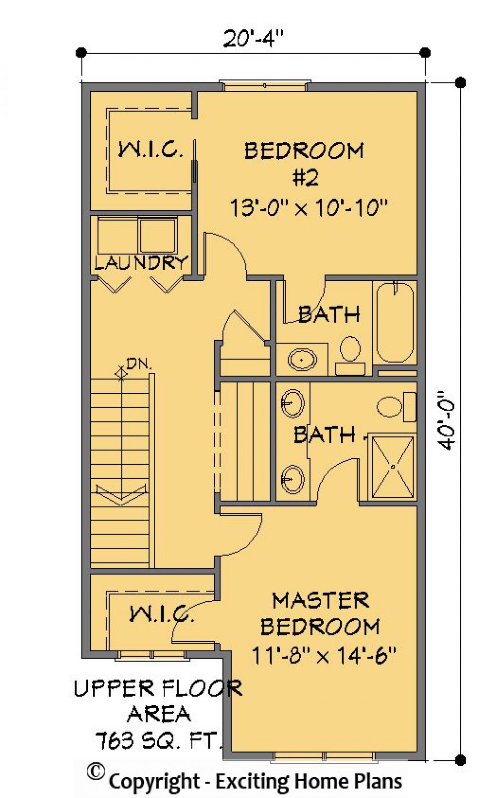 House Plan E1530-10  Upper Floor Plan