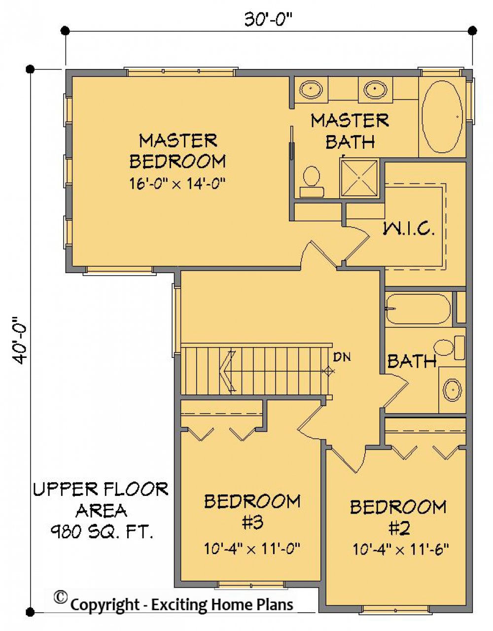 House Plan E1369-10 Upper Floor Plan