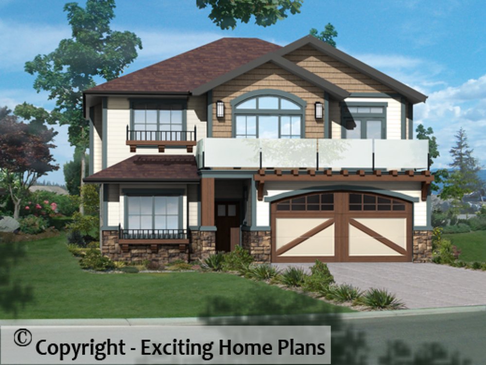 House Plan E1289 Front 3D View