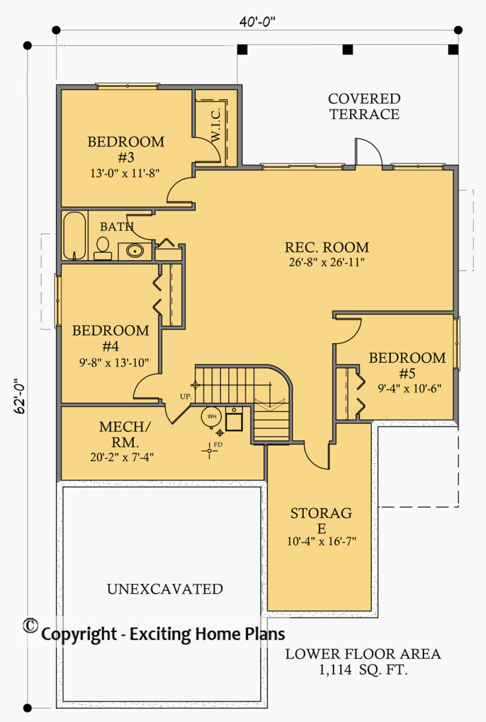 House Plan E1051-10  Lower Floor Plan