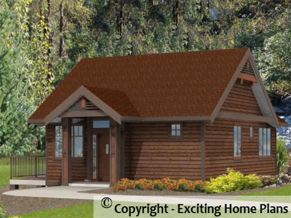 House Plan E1010-10 Exterior 3D View
