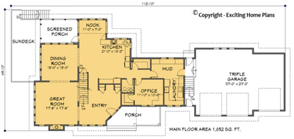 House Plan E1101-10  Main Floor Plan