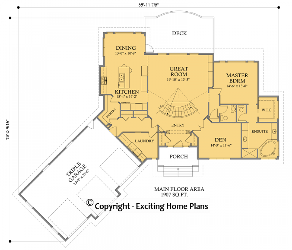 House Plan E1704-10 Main Floor Plan