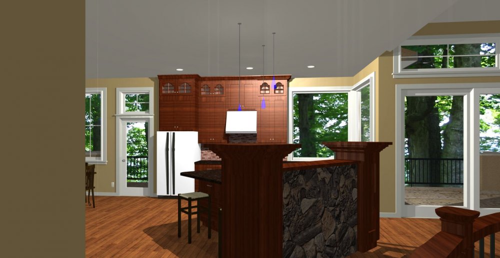 House Plan E1148-10 Interior Kitchen 3D Area