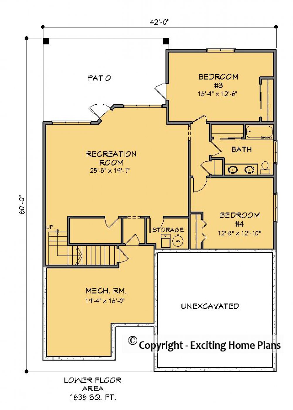 House Plan E1581-10  Lower Floor Plan