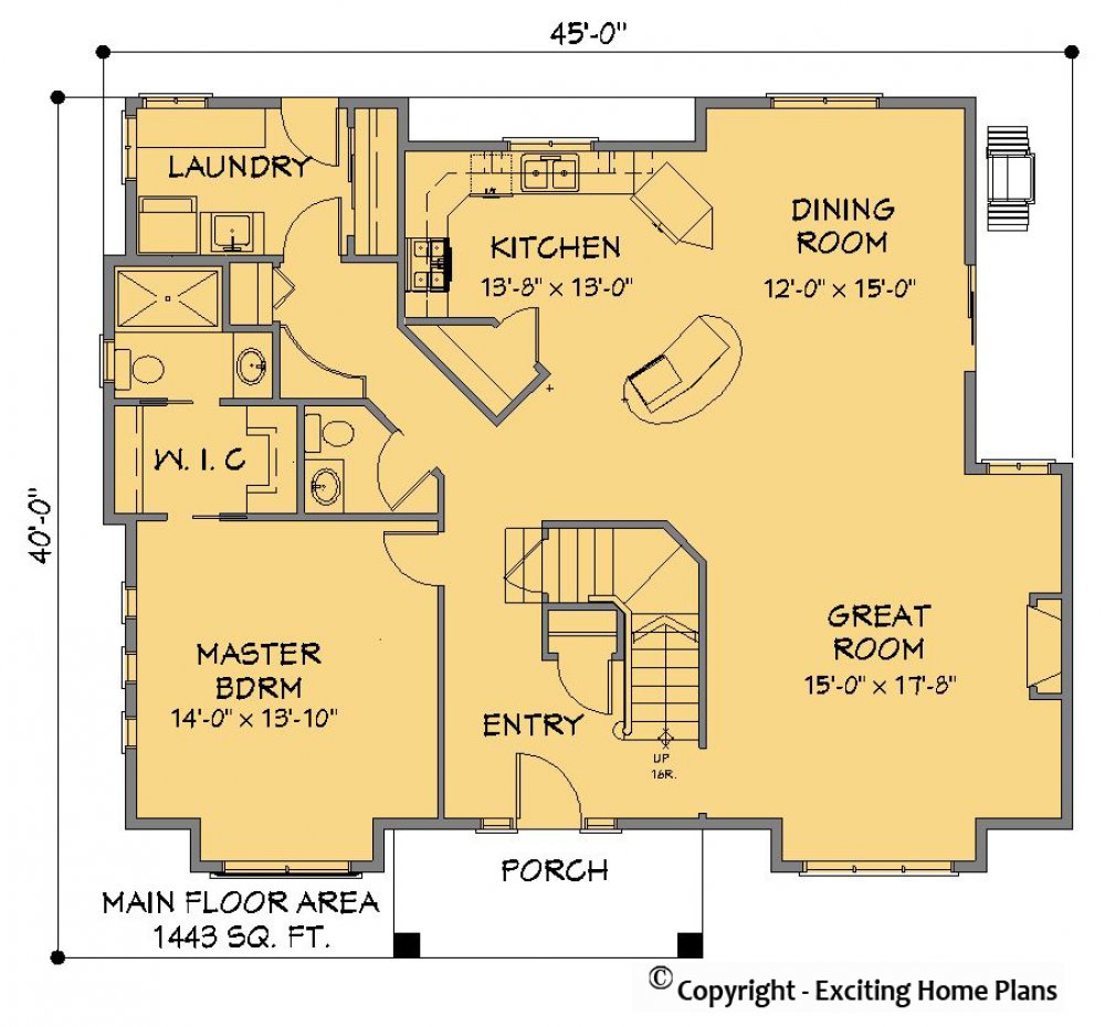 House Plan E1288-10 Main Floor Plan