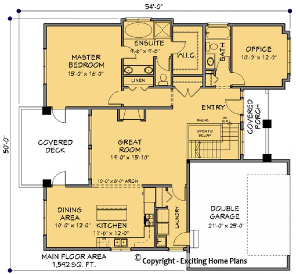 House Plan E1108-10 Main Floor Plan