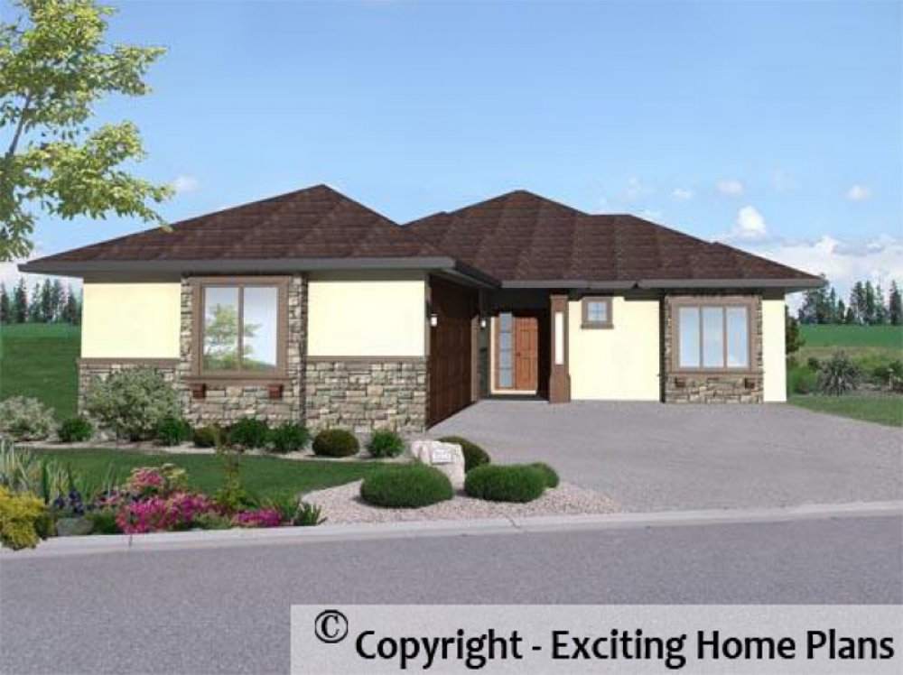 House Plan E1057-10 Exterior 3D View