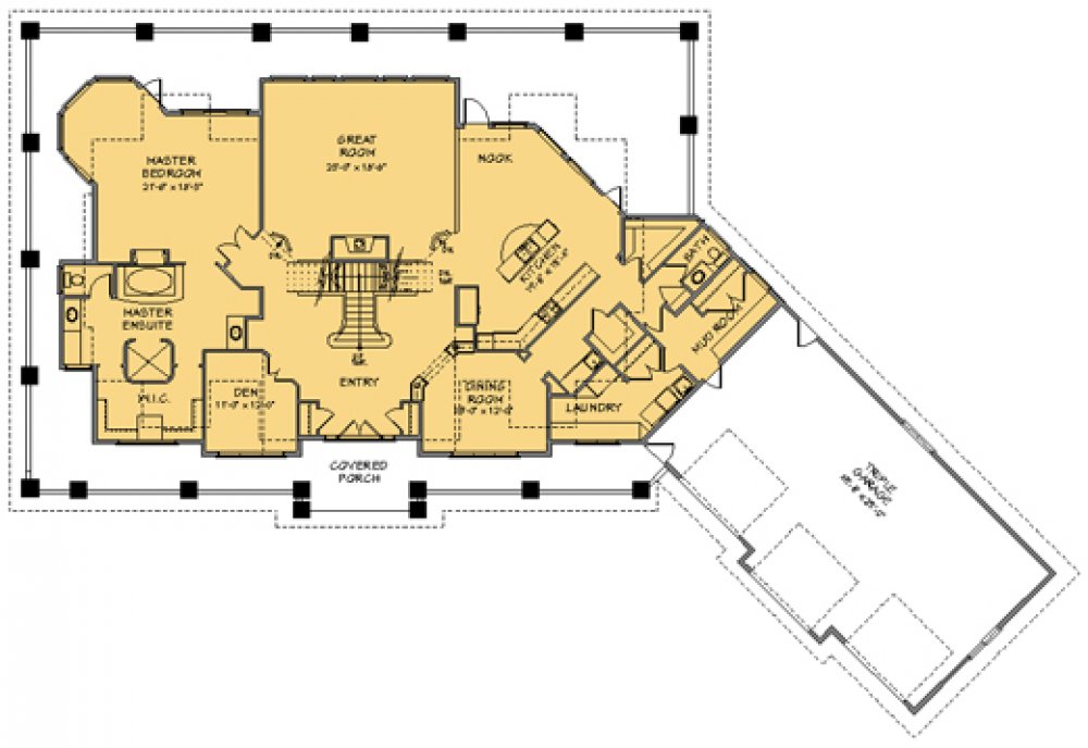 House Plan E1065-10 Main Floor Plan
