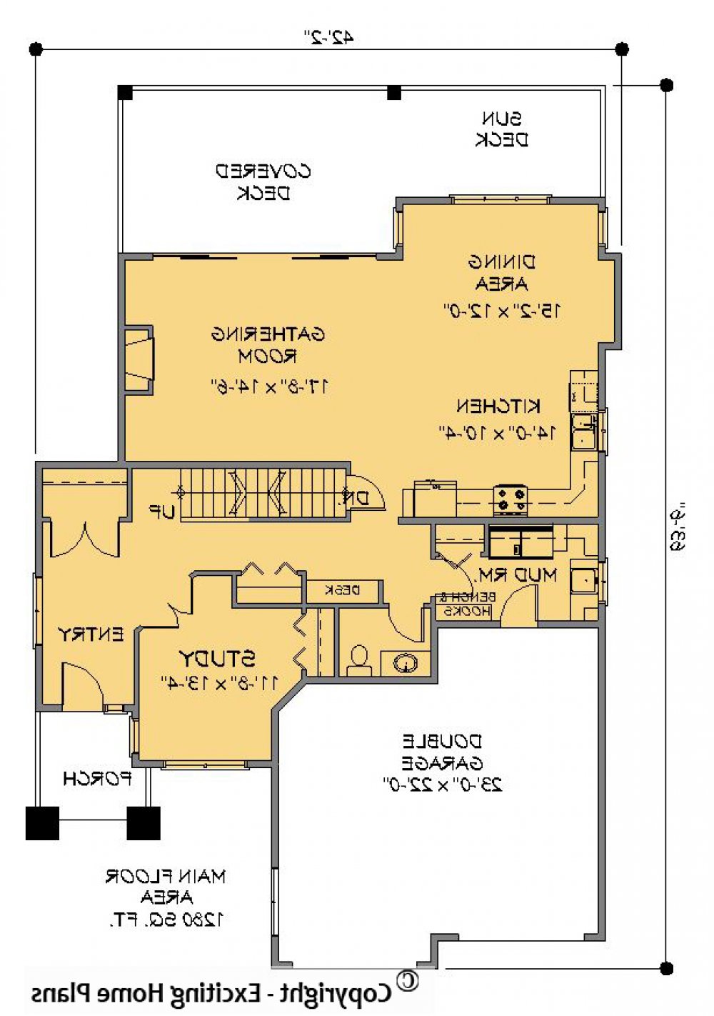 House Plan E1203-10 Main Floor Plan REVERSE