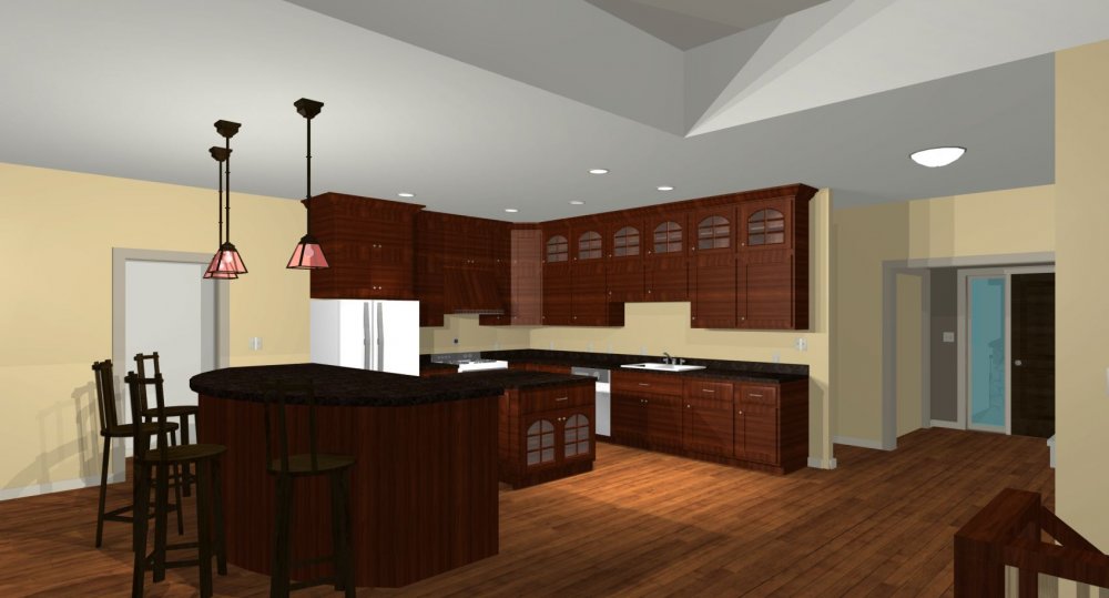 House Plan E1401-10 Interior Kitchen 3D Area