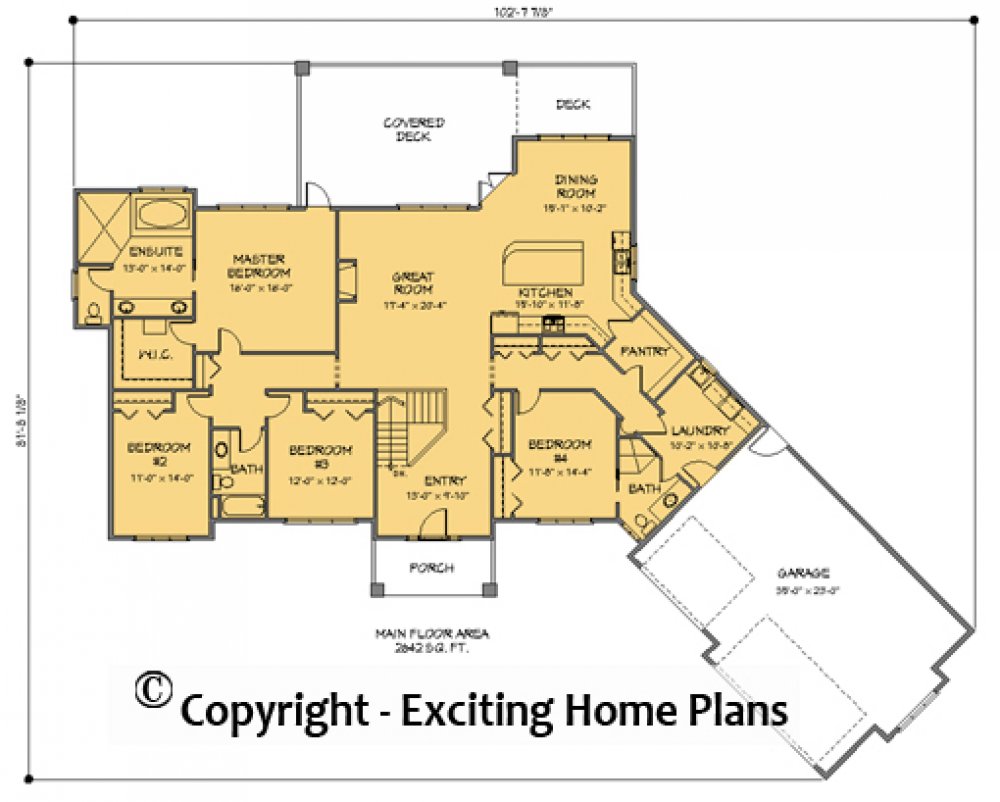 House Plan E1519-10 Main Floor Plan