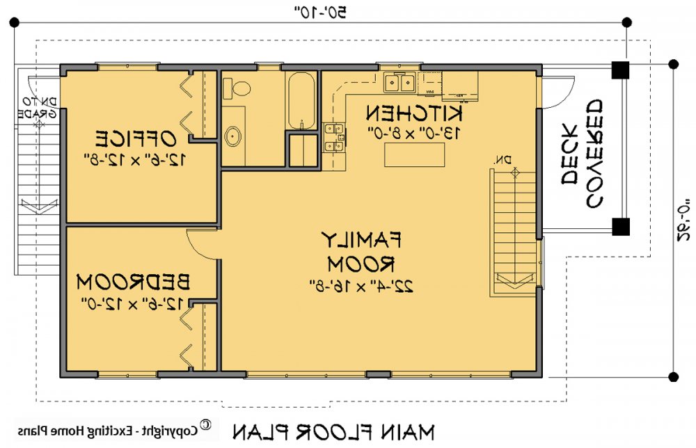 House Plan E1186-10 Main Floor Plan REVERSE