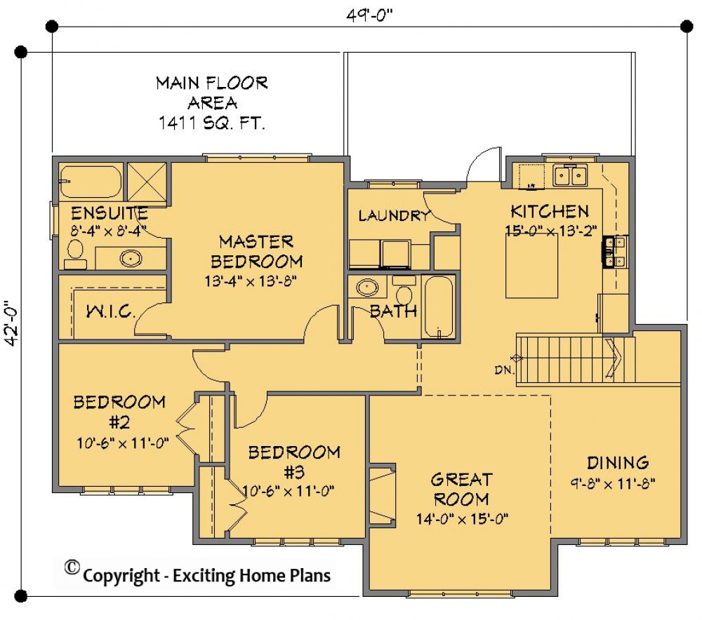 House Plan E1562-10 Main Floor Plan