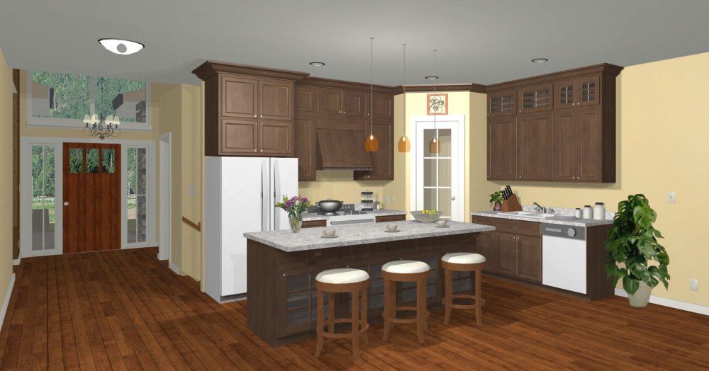 House Plan E1374-10 Interior Kitchen 3D Area