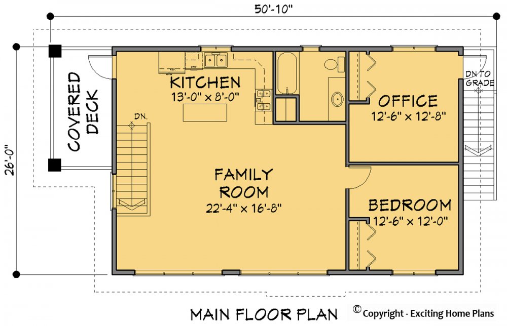 House Plan E1186-10  Main Floor Plan