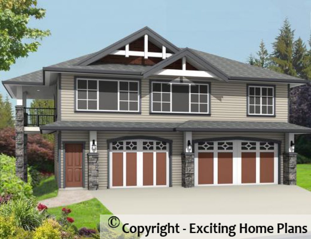 House Plan E1186-10 Exterior 3D View