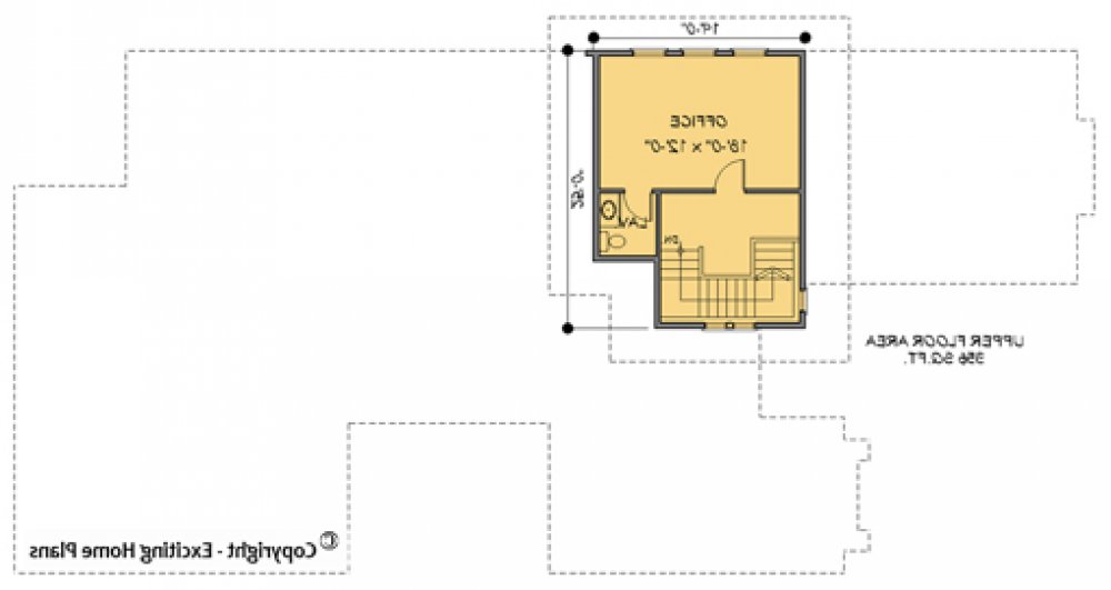 House Plan E1081-10 Upper Floor Plan REVERSE