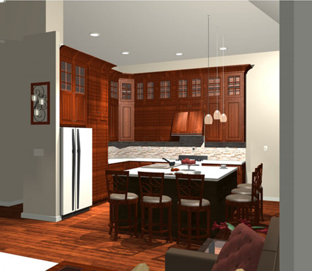 House Plan E1002-10 Interior Kitchen 3D Area