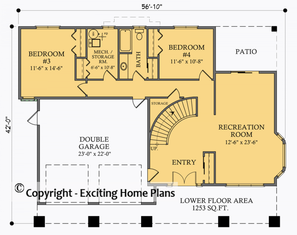 House Plan E1013-10 Main Floor Plan