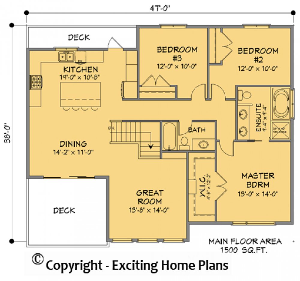 House Plan E1727-10 Main Floor Plan