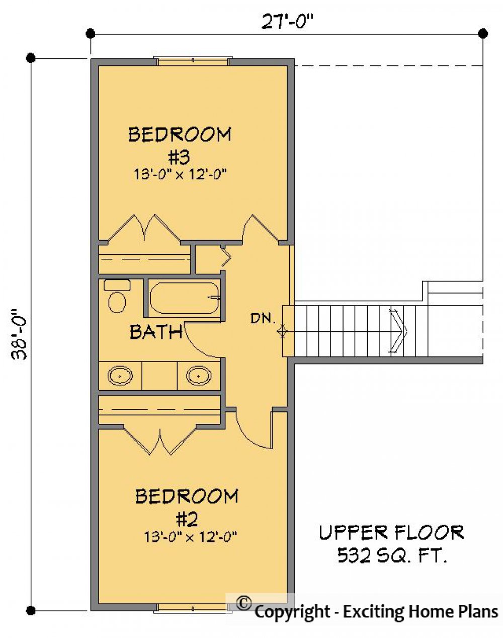 House Plan E1461-10 Upper Floor Plan