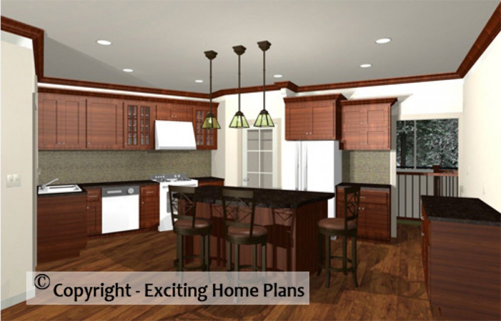 House Plan E1062-10  Interior Kitchen 3D Area