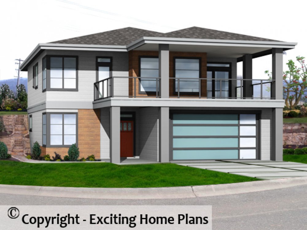House Plan E1236-10M Front 3D View