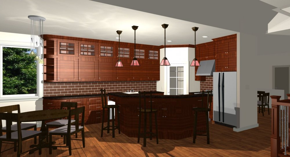 House Plan E1414-10 Interior Kitchen 3D Area