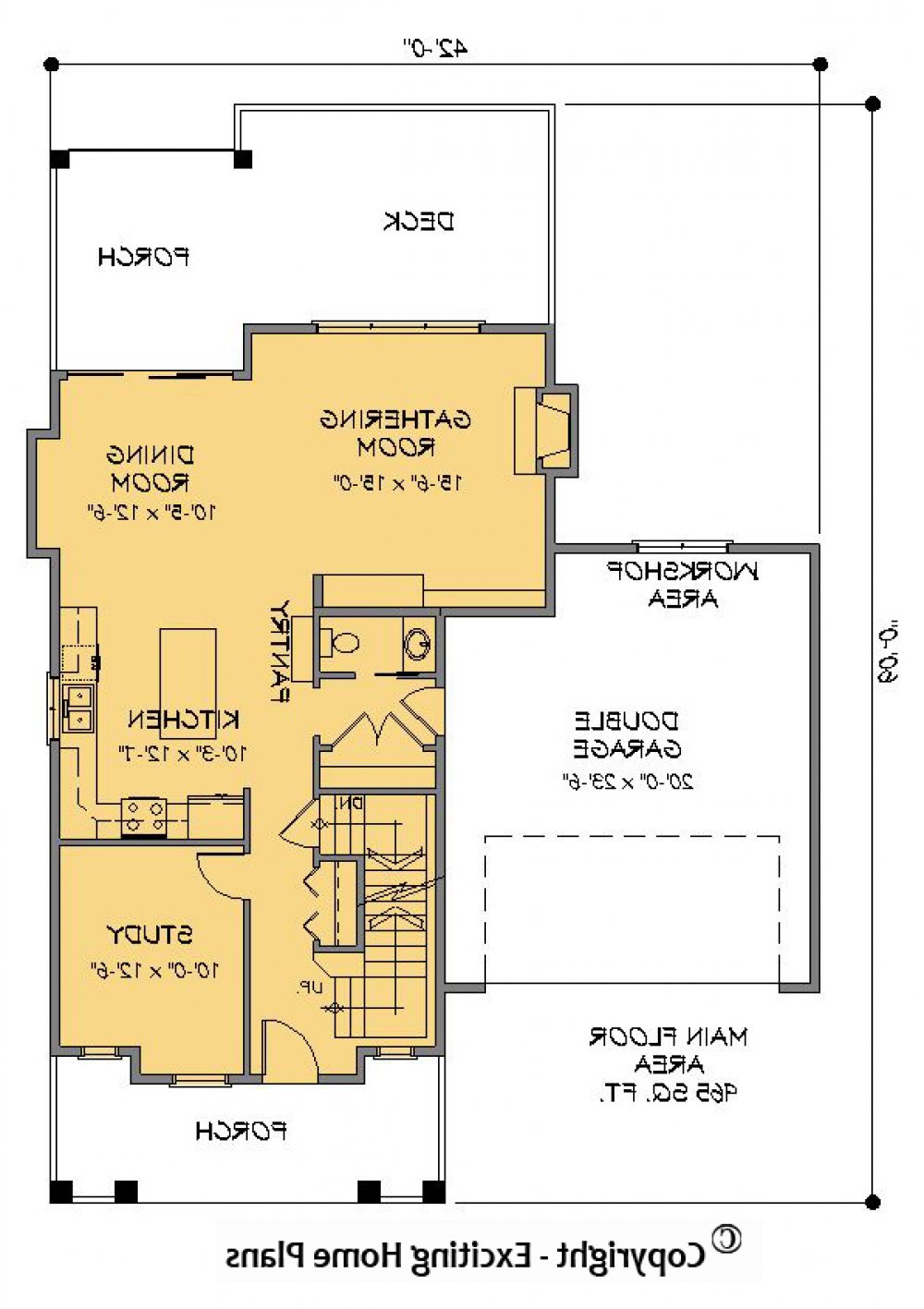 House Plan E1204-10 Main Floor Plan REVERSE