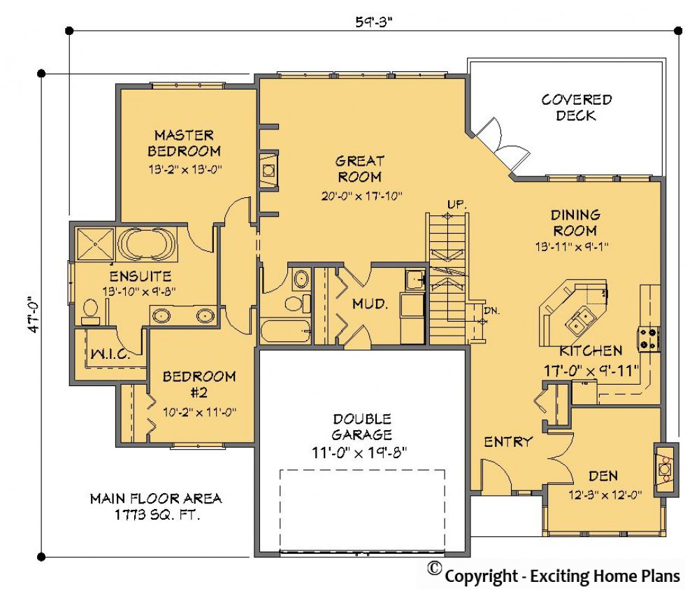 House Plan E1311-10  Main Floor Plan