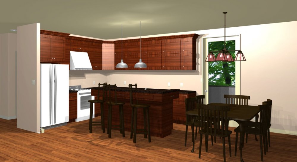 House Plan E1243-10 Interior Kitchen 3D Area