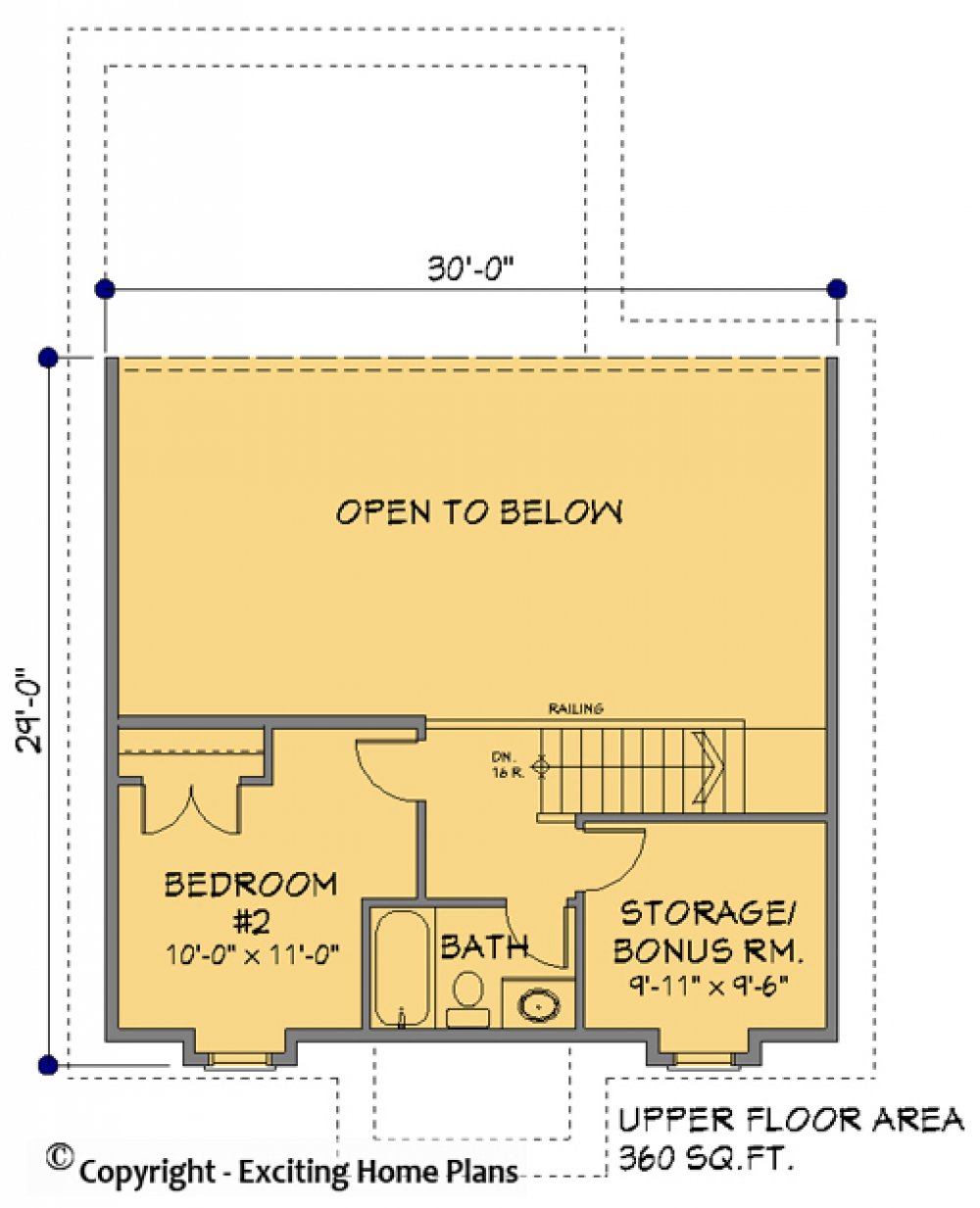 House Plan E1113-10 Upper Floor Plan