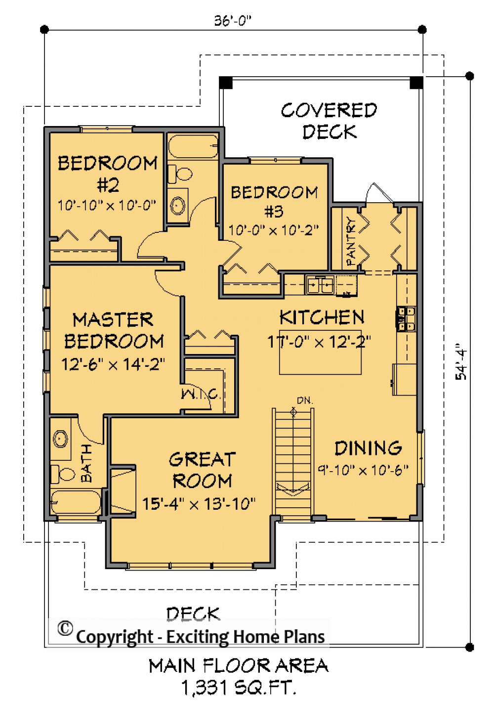 House Plan E1343-10 Main Floor Plan