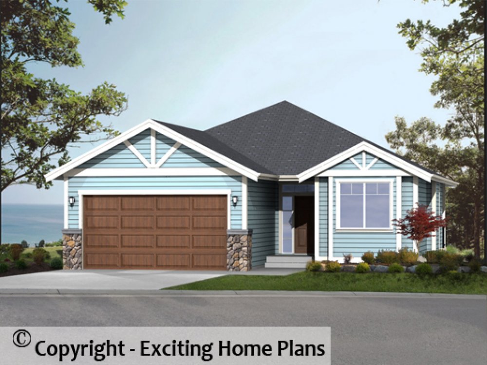 House Plan E1284-10 Exterior 3D View