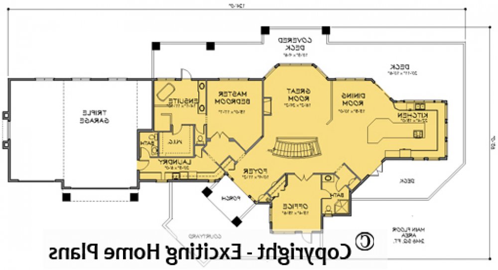 House Plan E1729-10 Main Floor Plan  REVERSE