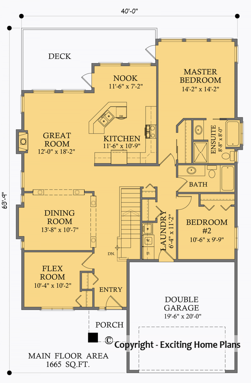 House Plan E1005-10 Main Floor Plan