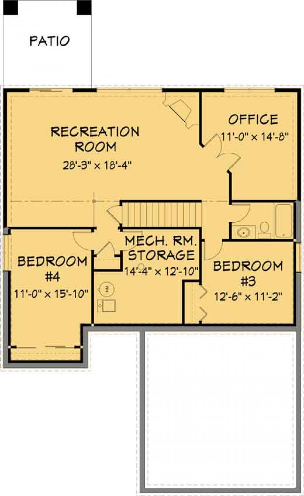 House Plan E1283-10  Lower Floor Plan