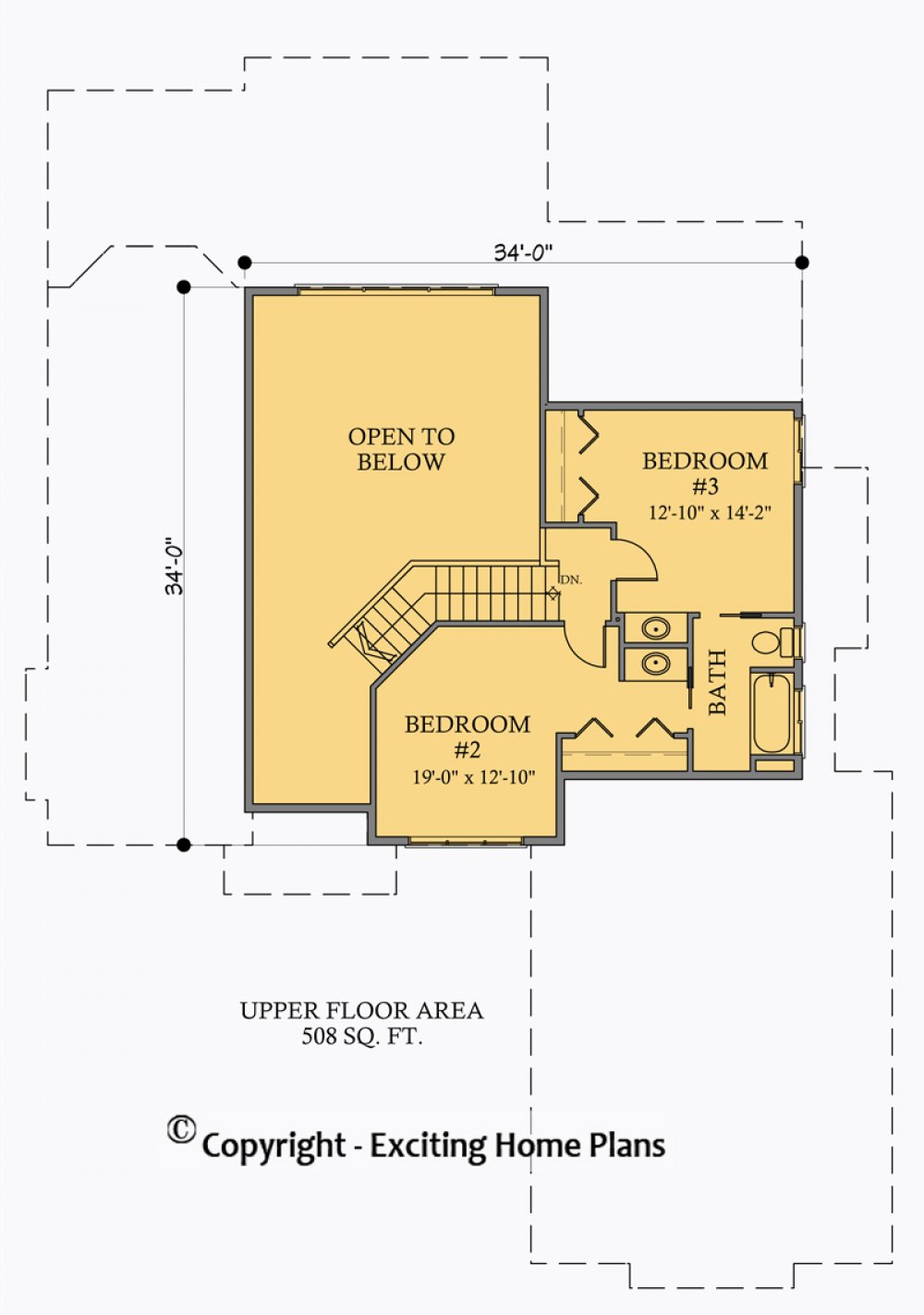 House Plan E1063-10 Upper Floor Plan