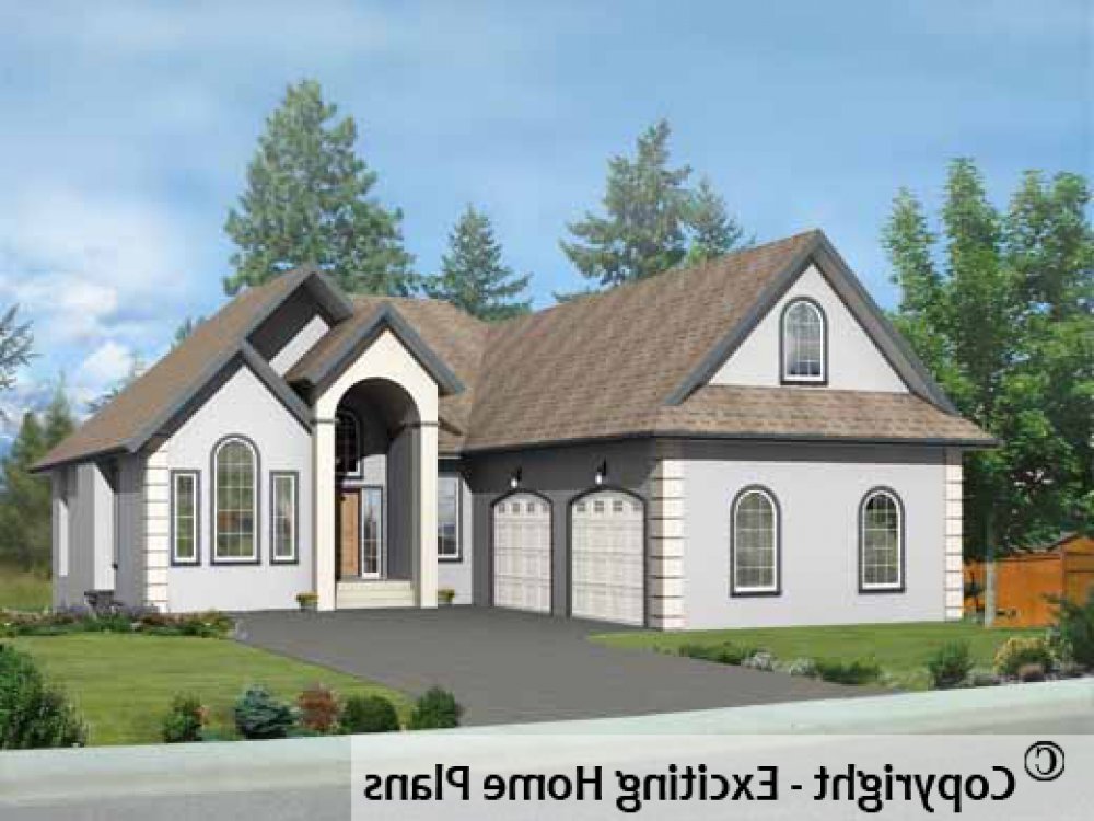House Plan E1233-10 Exterior 3D View REVERSE