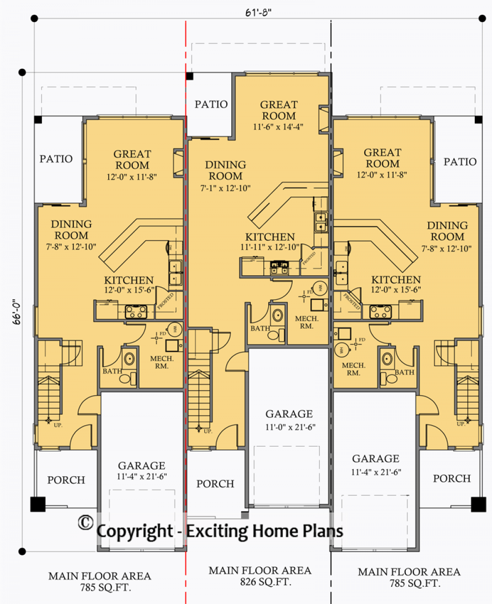 House Plan E1021-10 Main Floor Plan