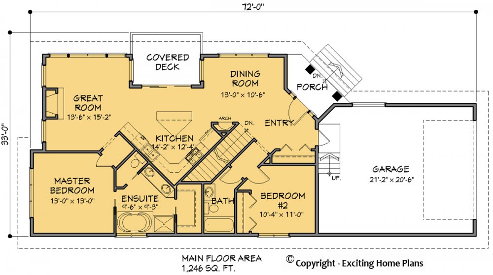 House Plan E1534 -10 Main Floor Plan